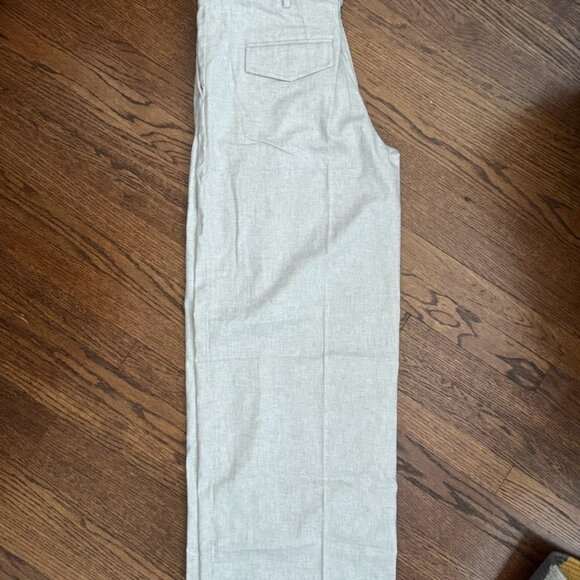 Banana Linen-Blend Wide-Leg Pleated Trouser- Size 10 - Picture 3 of 12